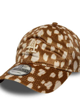 NEWERA纽亦华棒球帽MLB洛杉矶道奇队动物斑点深米色9TWENTY可调帽