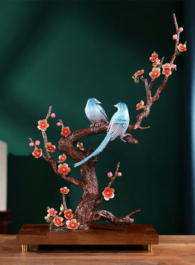 双喜临门喜上眉梢枝头铜摆件客厅喜鹊中式乔迁家居结婚送新人礼