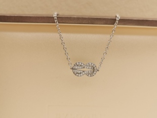 二手正品 钻石手链 Fred斐登中号18K白金8字扣满钻女款