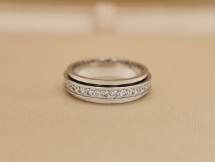 二手99新正品伯爵possession时来运转18k白金满钻女款钻石戒指49
