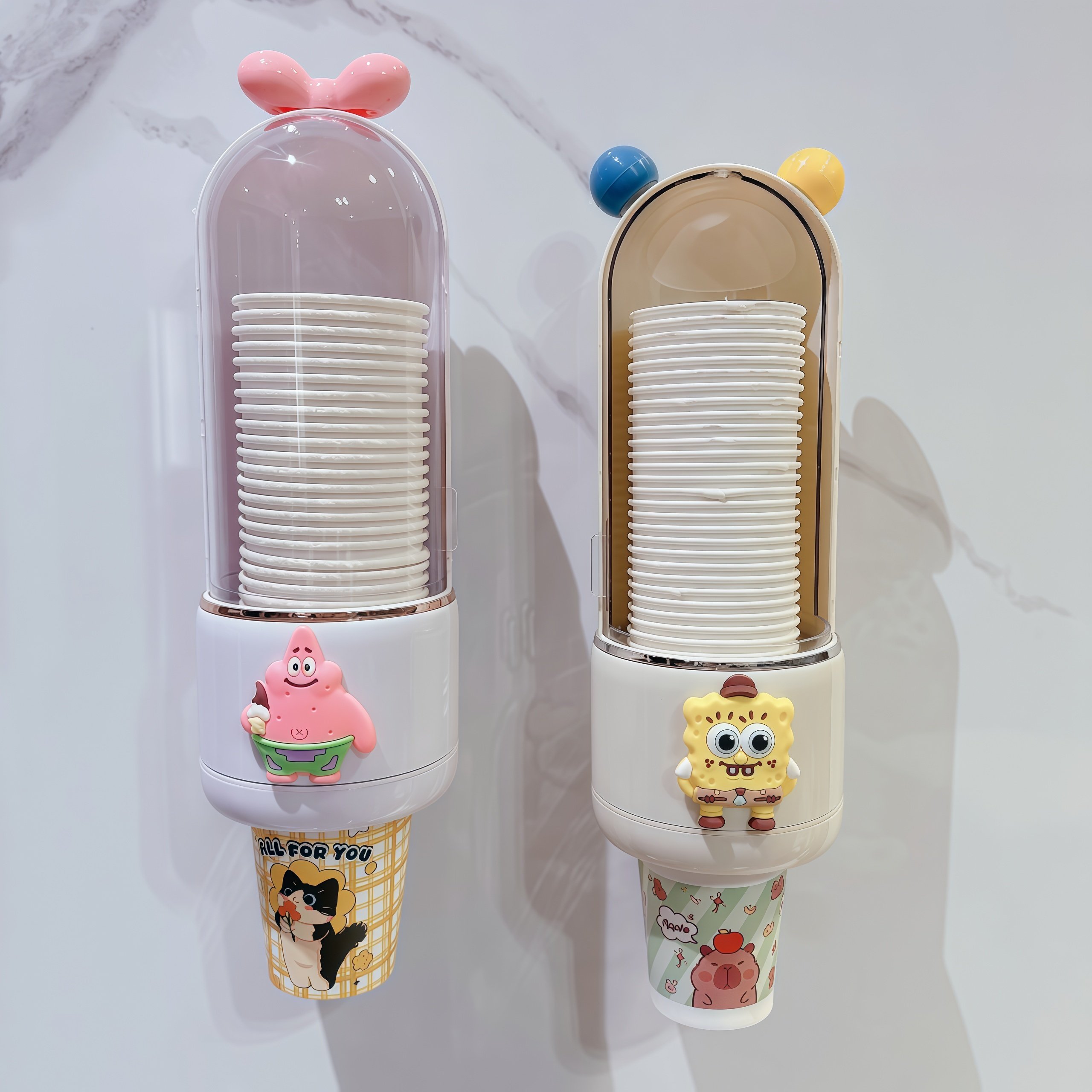 吸盘一次性杯子取杯器壁挂式自动纸杯架水杯收纳神器饮水机置物架