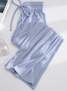 女童裤子夏装2025新款洋气休闲冰丝长裤防蚊裤夏季儿童薄款阔腿裤