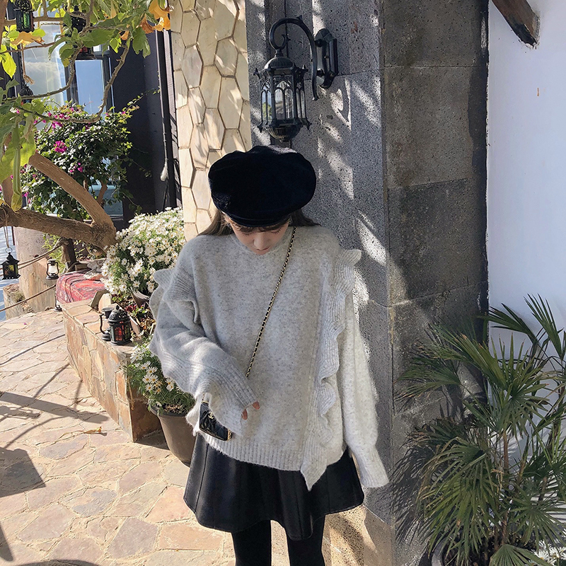仙甜温柔超美套头百搭毛衣