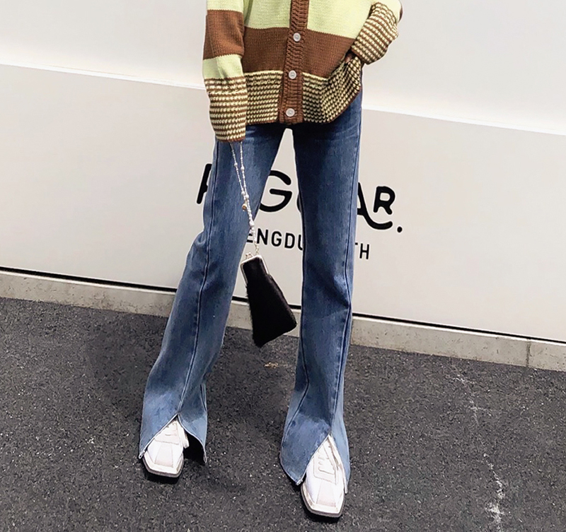 高腰显瘦开叉显腿长复古