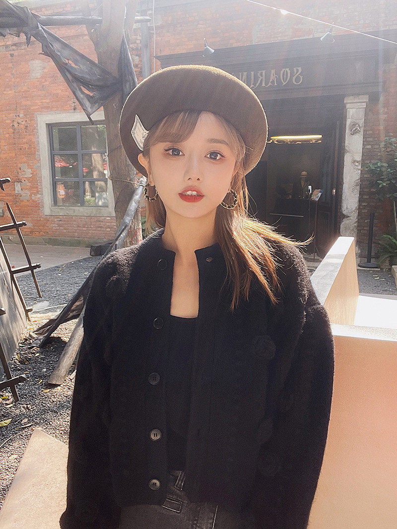 LANGBOOM  许愿精灵 手工钩花  泡泡袖羊毛针织毛衣开衫,女装/女士精品,毛衣,淘宝优惠券,粉丝福利购,淘宝优惠卷