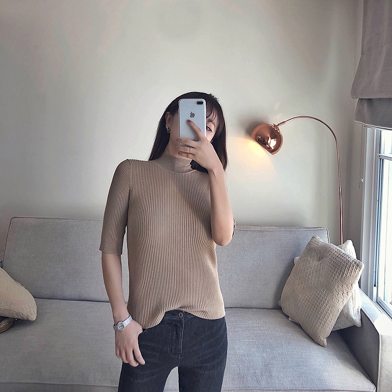 气质打底上衣修身中领百搭