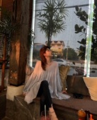 黑加仑之境 仙仙飘逸摆袖 法式 LANGBOOM 小衫 真丝感上衣