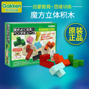 织木动脑拼图5 4岁智力组装 日本Gakken学研小孩积木益智拼装 玩具3