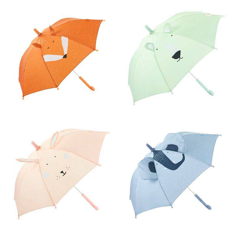 儿童四色晴雨伞 卡通动物雨伞