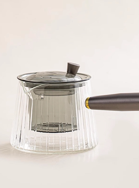 2025新款玻璃侧把壶高硼硅玻璃小型600ml煮茶壶可冷泡带内胆