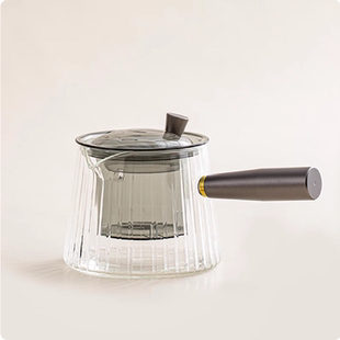 2025新款 玻璃侧把壶高硼硅玻璃小型600ml煮茶壶可冷泡带内胆