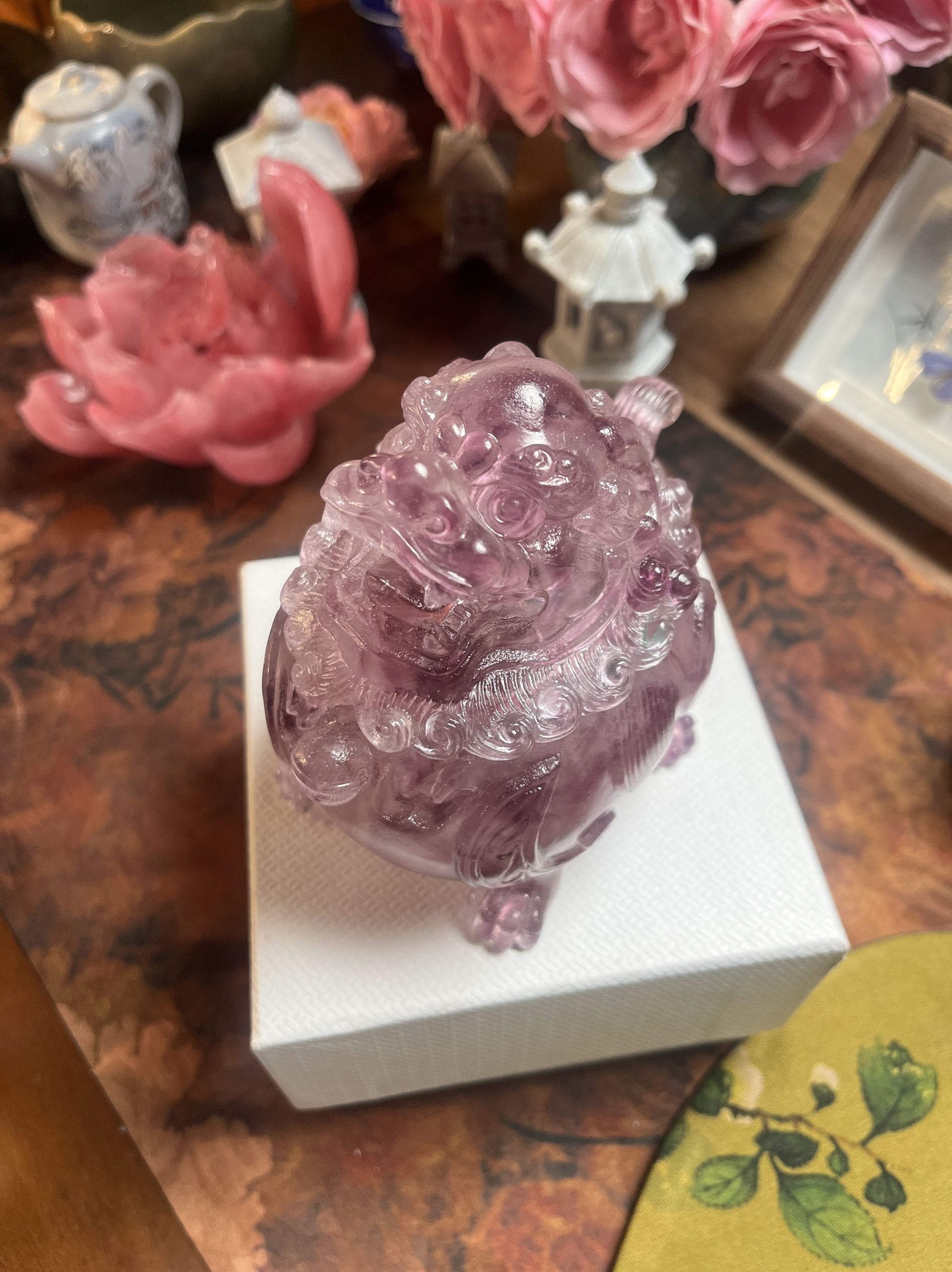 卡普拉/粉彩琉璃狻猊香爐