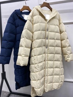 新款鹅绒连帽格子羽绒服（升级款）外贸高端女装精品