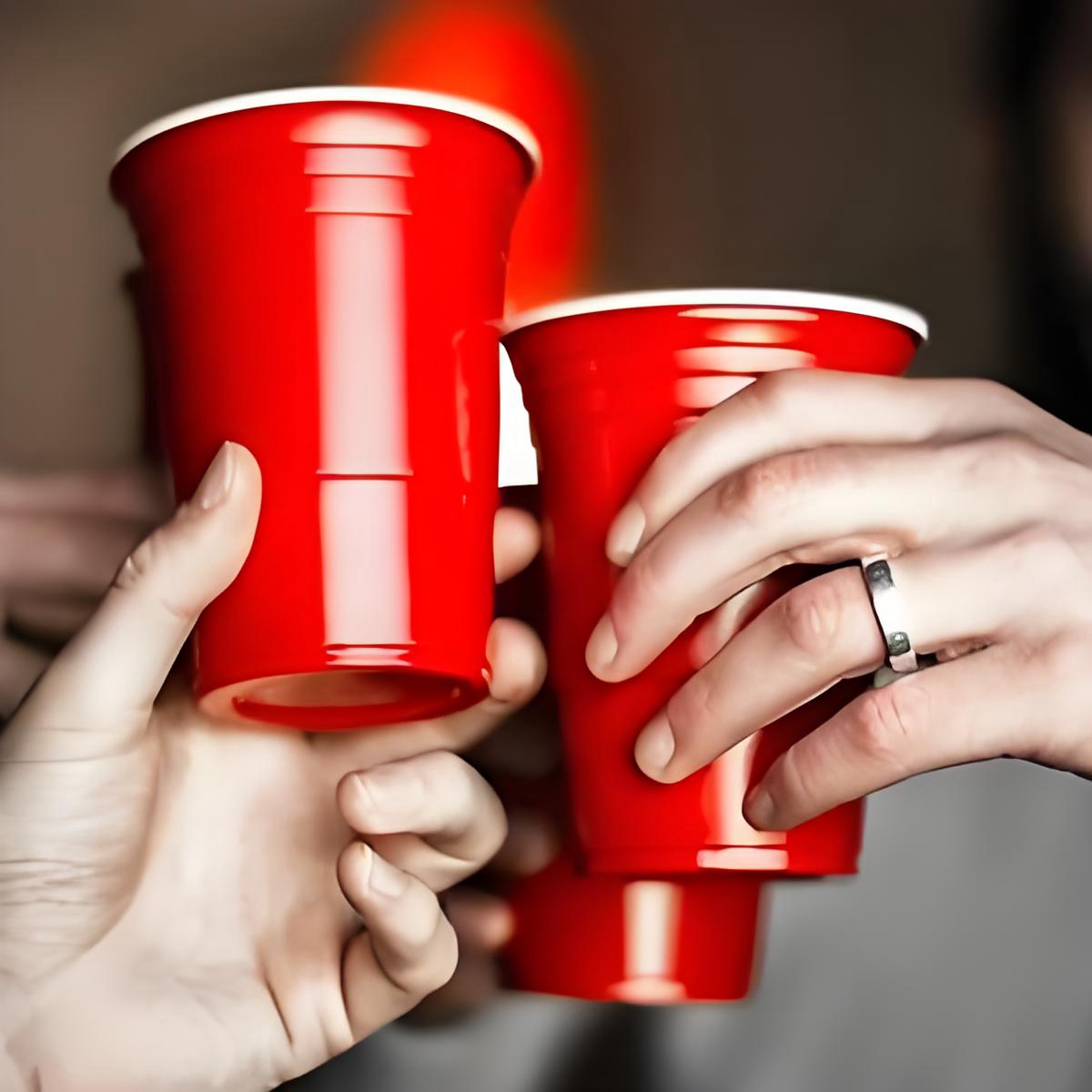 beerpong16盎司双色酒杯一次性