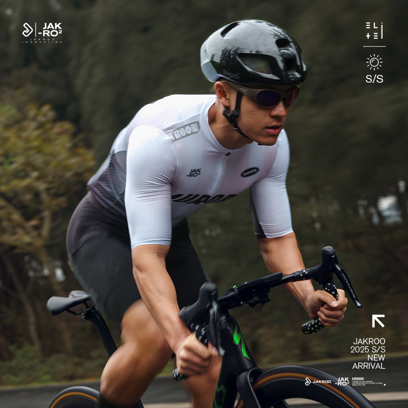 捷酷25年新款AURORA男士蜂窝气动短袖高弹透气舒适自行车骑行上衣