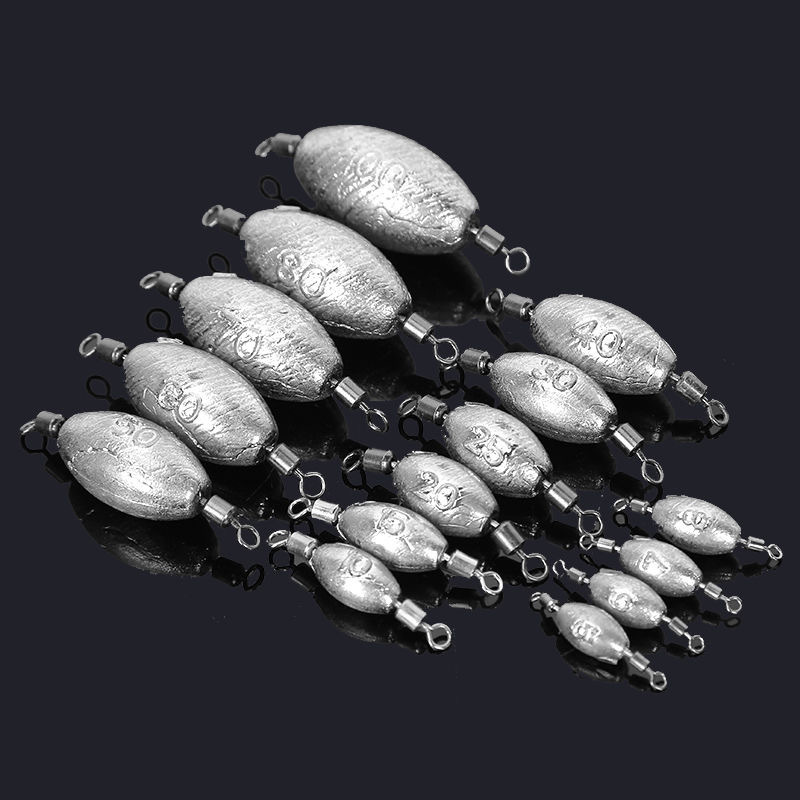 串钩配铅水滴形铅坠海钓阿波漂配件双头转环铅坠橄榄铅带铅八字环