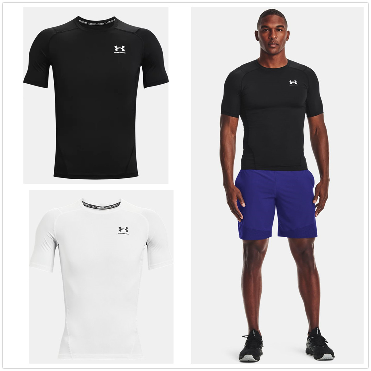 安德玛基础款男子短袖跑步健身速干衣 紧身衣 T恤1257468 1361518