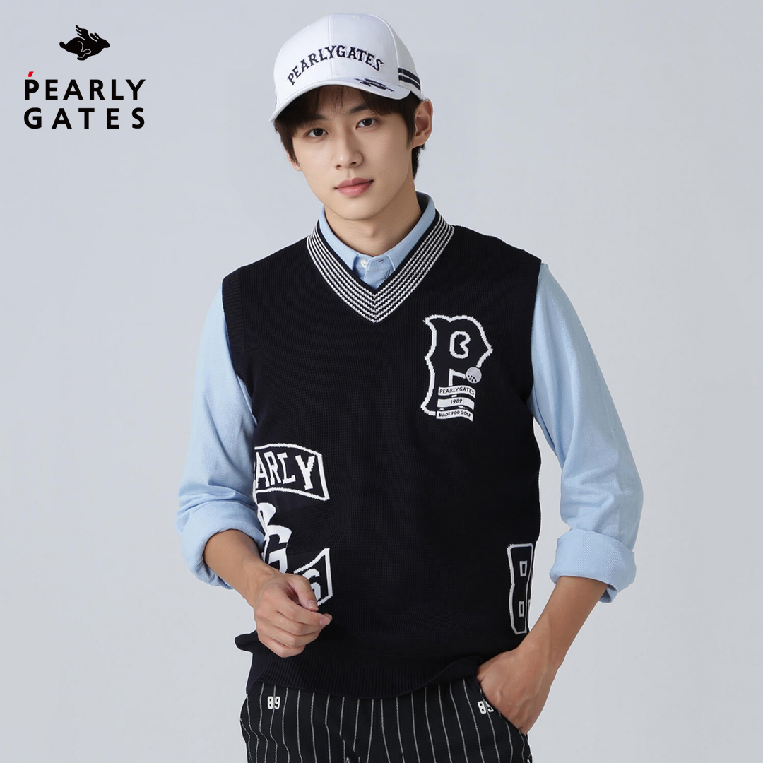 PearlyGates高尔夫服装男士PG秋冬新款马甲套头衫保暖针织背心