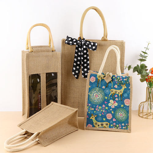 黄麻布袋定制单位手提袋