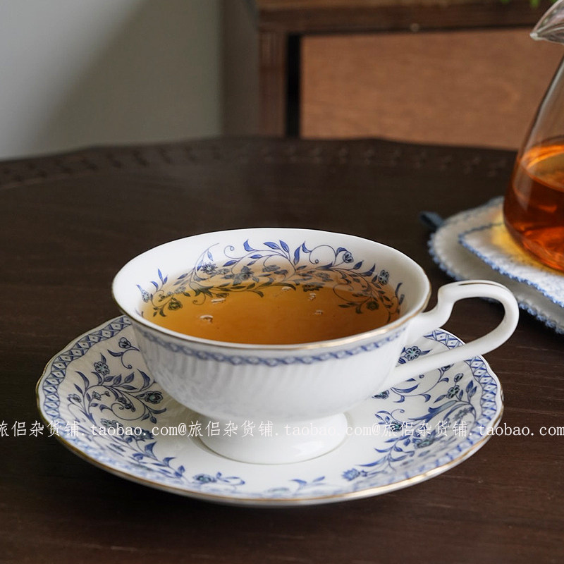 出口英国藤蔓骨瓷咖啡杯碟红茶杯