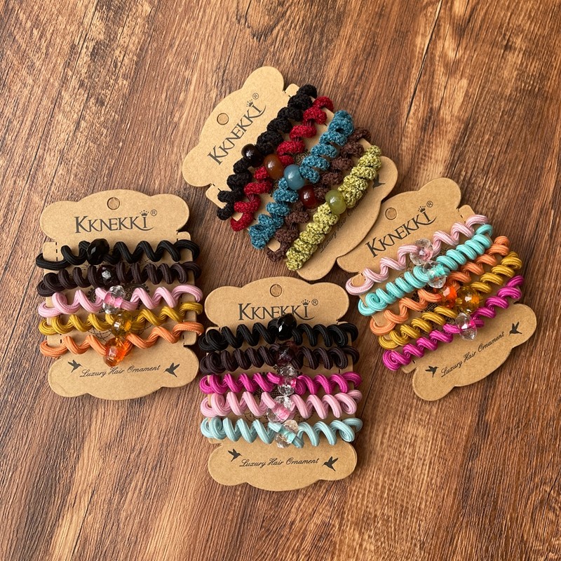 KKNEKKI电话线丝绒韩国无痕发圈