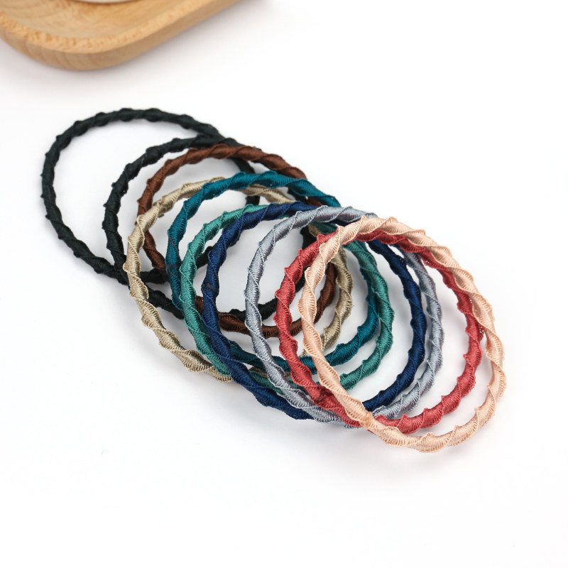 螺旋纹高弹力多色百搭无缝扎头绳