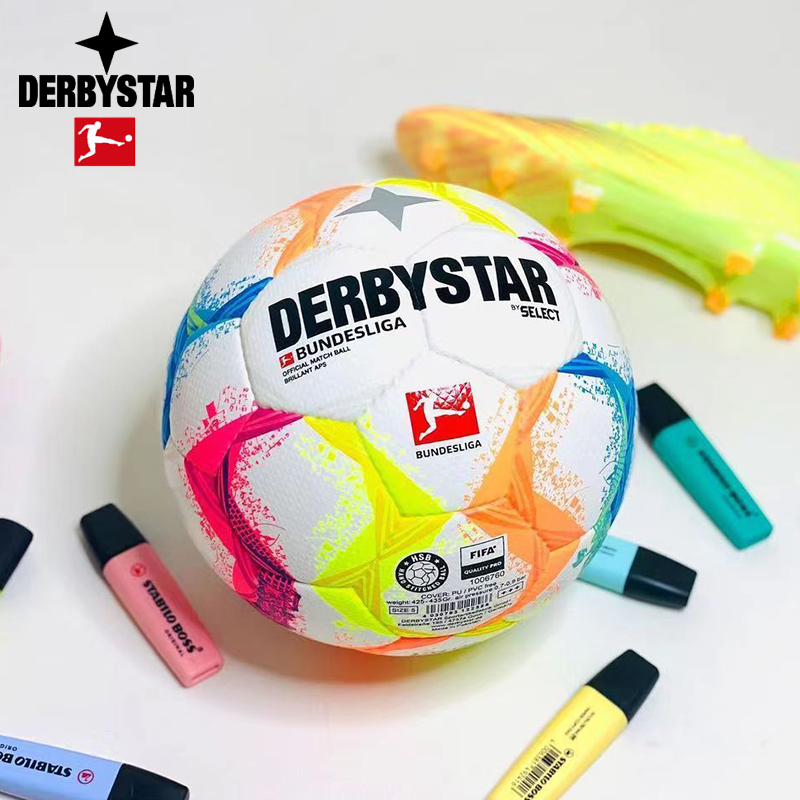 DERBYSTAR德比星足球德甲联赛5号超纤革高端手缝防水比赛球D90V22 运动/瑜伽/健身/球迷用品 足球 原图主图