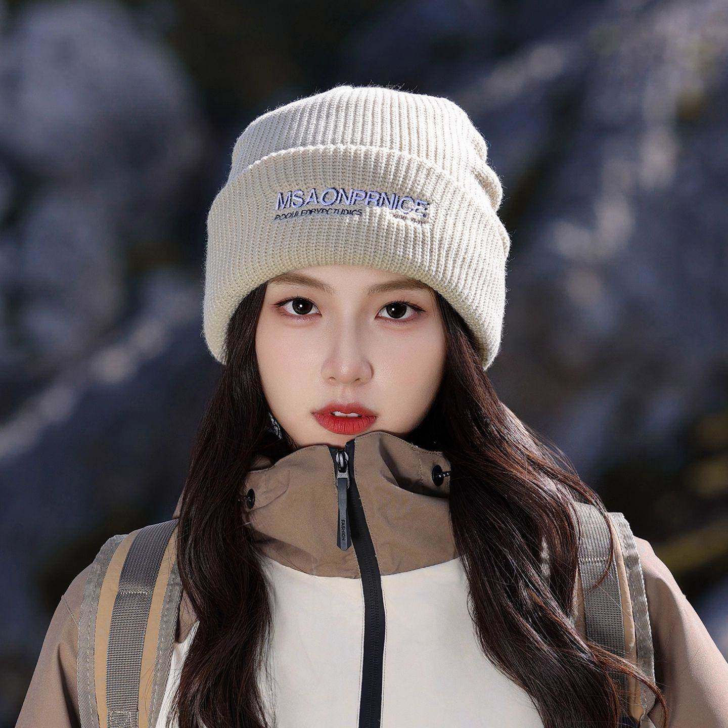 户外川西登山帽子女秋冬季2026新款大头围显脸小毛线帽保暖针织帽