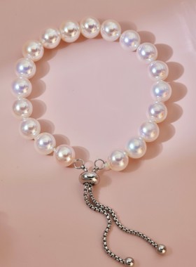 人造珍珠极光樱花粉可调节长度