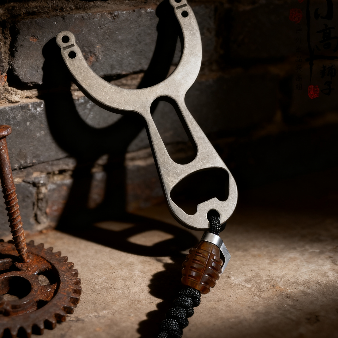 钛合金卡球弹弓架夜光瞄准扁平弓