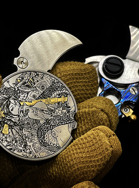 桑鱼头M390项链吊坠刀钱币刀