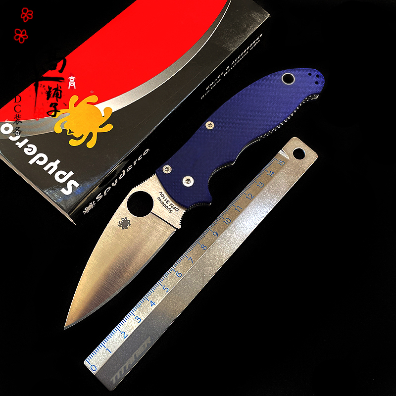 美国Spyderco蜘蛛C101GPDBL2 Manix2户外便携折刀S110V不锈钢G10-封面