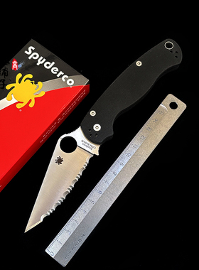 美国Spyderco蜘蛛C81GS2 CPMS45vn粉末钢G10手柄折叠刀不锈钢露营