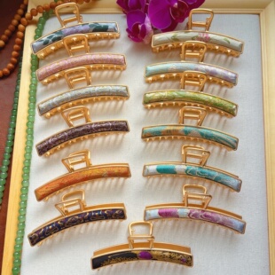 非遗原创新中式国风新宋锦纯手工抓夹发夹头饰