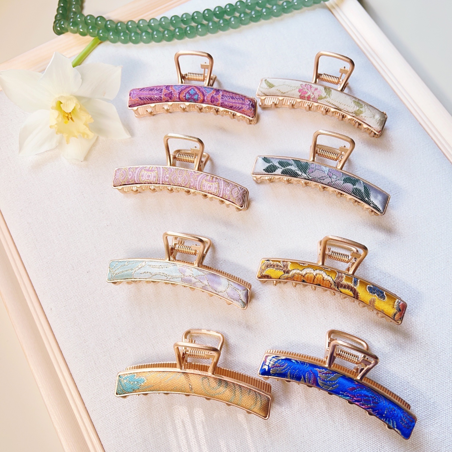 新中式宋锦手工定制国风抓夹