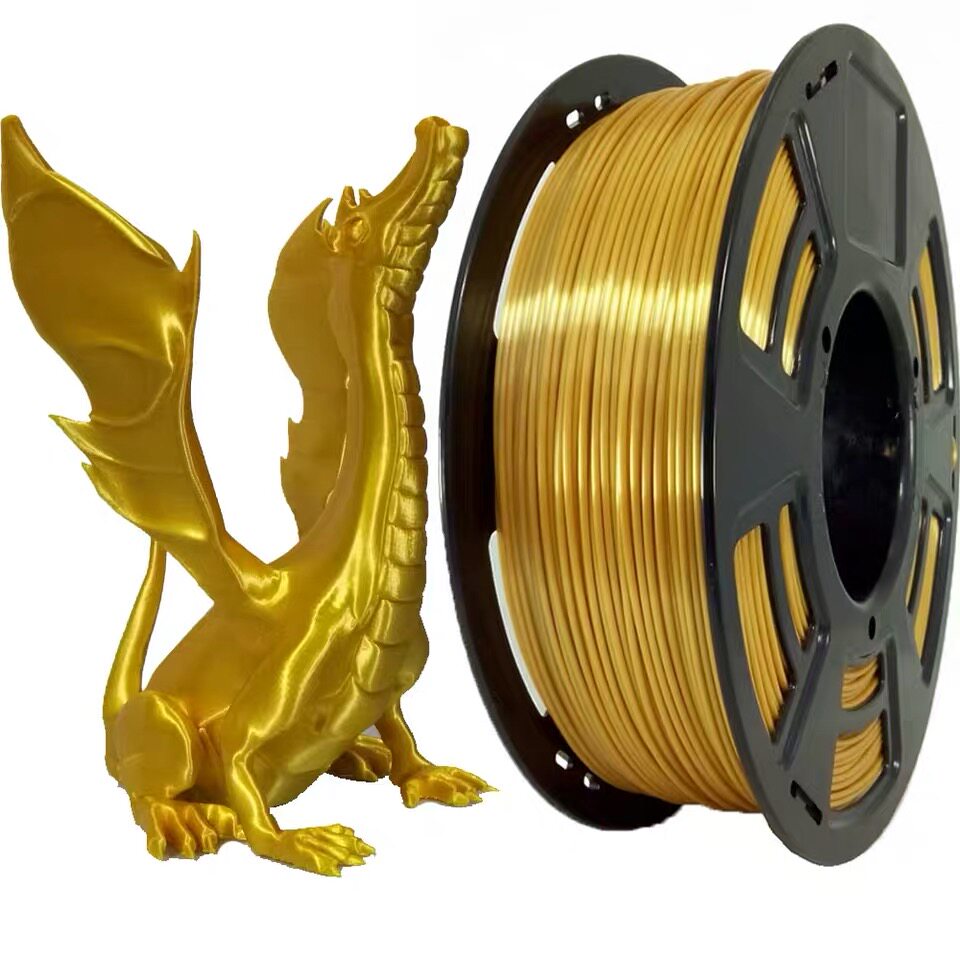 3D打印机耗材 丝绸PLA 丝绸金材料 黄金色 仿金属色 1.75mm 线材 - 实物图