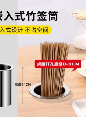 不锈钢嵌入式桌面签筒