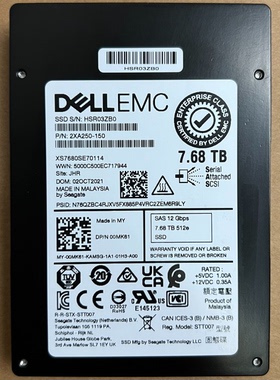 2PKRH 02PKRH DELL 7.68TB SAS 12GB 2.5'' SSD XS7680SE70074