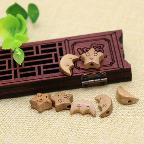 diy手工儿童月亮桃木雕刻