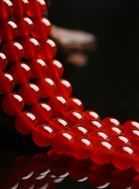 天然玛瑙散珠条男女手串diy文玩饰品手工材料包7A红玛瑙穿多圈68M