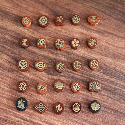 diy红黑檀木镶嵌铜饰民族风背云