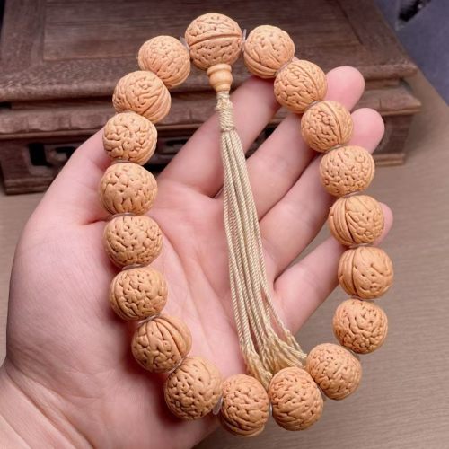 山桃核小桃核脑纹宽脐原生皮无修饰12.5mm皮质密度手持桃核圆珠子