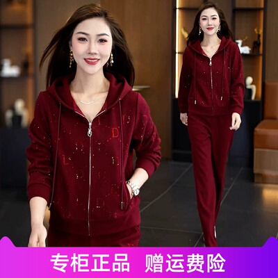 休闲洋气时尚减龄卫衣套装女2025春季新款洋气连帽运动服两件套潮