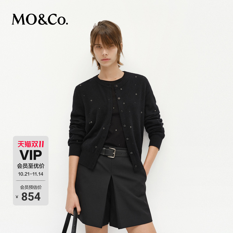 MOCO新年锦鲤刺绣羊毛羊绒针织衫