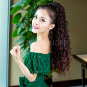 龙飘飘正品 隐玉米仿真G122702 贵族英伦螺丝卷电烫假发马尾绑带式