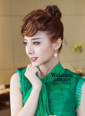 龙飘飘正品02自然一片式仿真人发丝遮发际线刘海片假发隐L033106