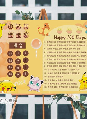 皮卡丘宝宝宴席位图座次表迎宾牌