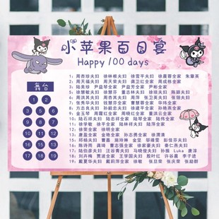 定制库洛米宝宝宴座次表百日宴席位卡图满月酒宾客指引牌设计打印