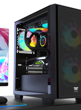 TT启航者F4 Mini小机箱支持240水冷MATX主板玻璃侧透游戏电竞