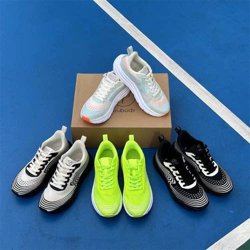 运动网面透气软底单鞋Trubody男女渐变系带夜光超轻避震夜光跑鞋